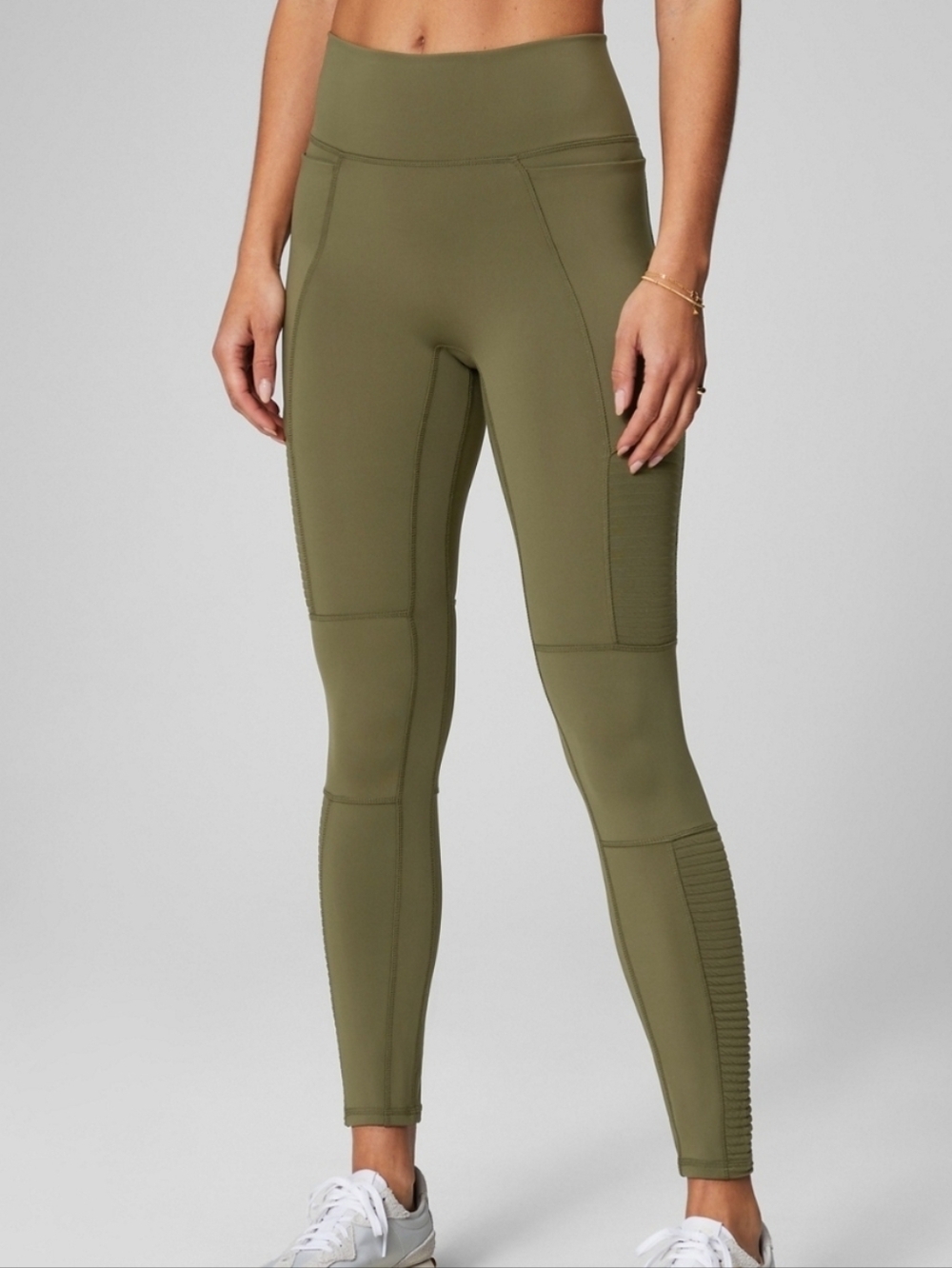 Fabletics Olive Green High-Waist Moto Leggings